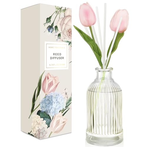 SCENTORINI Raumduft, Duftstäbchen Diffuser, Rose Räumduft Diffusor mit Duftstäbchen 200ml, Raumerfrischer, Natürliche Duftöle, Lufterfrischer, Duftvase für Räume, Bäder, Büros, Badezimmer Deko von SCENTORINI