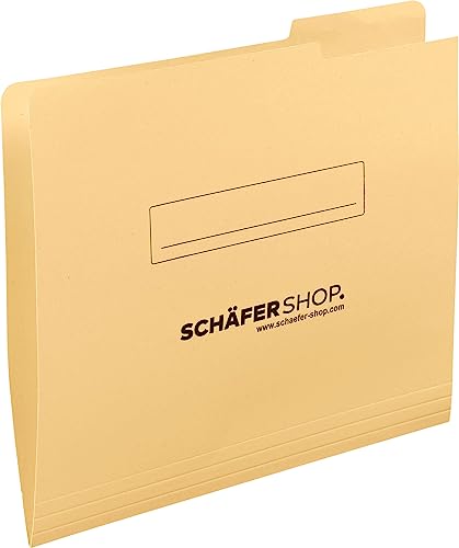 SCHÄFER SHOP Einschiebmappen, DIN A4, Tab rechts, Karton, hellcharmois, 50 Stück von SCHÄFER SHOP