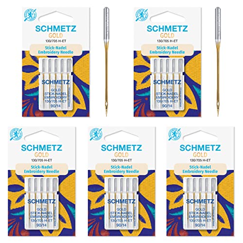 Schmetz Gold Titan Sticknadeln Größe 90/14 130/705 H-ET 25 Stück von SCHMETZ