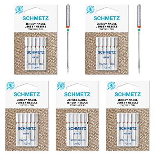 25 Schmetz Jersey-Nähmaschinennadeln 130/705 H SUK Größe 70/10 von SCHMETZ