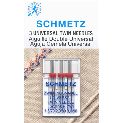 Euro-Notions Doppelmaschinennadel, Größe 1.6/70 (1), 2.0/80 (1), 3.0/90 (1) von SCHMETZ