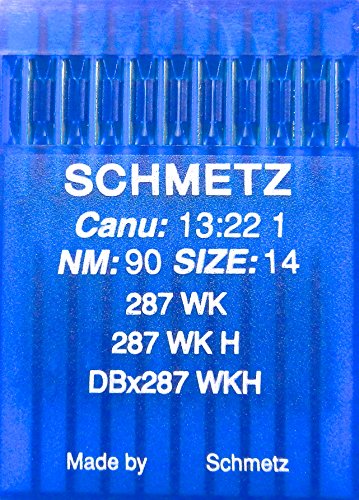 SCHMETZ 10 Rundkolben Industrie Nähmaschinennadeln System 287 / WK H Stärke 90 von SCHMETZ