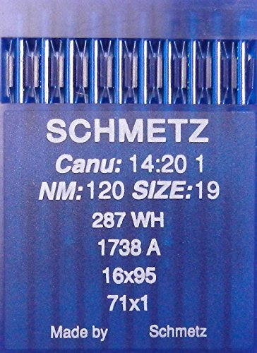 SCHMETZ 10 Rundkolben Indutrie Nähmaschinennadeln System 287 / WH 1738 A Stärke 120 von SCHMETZ