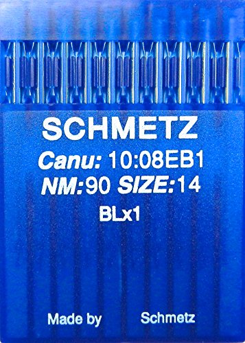 SCHMETZ 10 Rundkolben Nähmaschinen Nadeln BLx1 St.90 für Bernette Overlock MO 203 und MO 204 / für Juki Lock MO 102-104 sowie MO 134 und Riccar Lock F4 / RL 340 und Rl 343 /-D von SCHMETZ