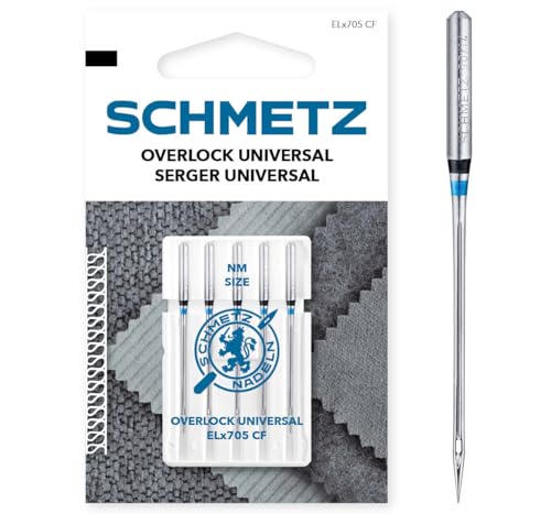 SCHMETZ | 5 Nähmaschinennadeln | Overlock Universal | ELX705 CF/SY 2022 | Nadeldicke 80/12 | Hinweis: Überprüfen Sie das empfohlene Nadelsystem in der Bedienungsanleitung SCHMETZ | 5 Nähmaschinennadeln | Overlock Universal | ELX705 CF/SY 2022 | Nadeldicke 80/12 | Hinweis: Überprüfen Sie das empfohlene Nadelsystem in der Bedienungsanleitung von SCHMETZ