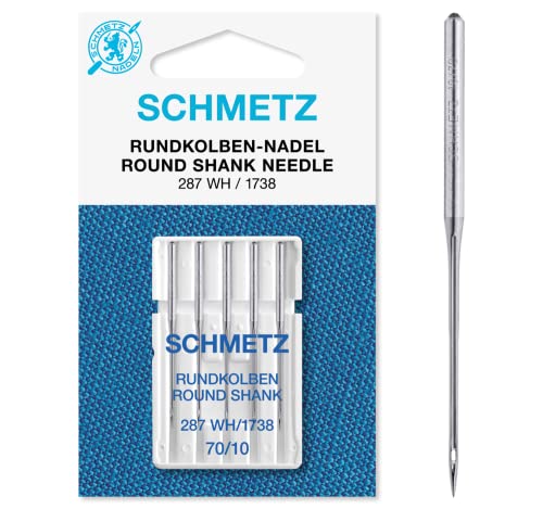 SCHMETZ Nähmaschinennadeln I 287 WH und DBx1 | 5 Rundkolbennadeln für die Systeme 287 WH, DBx1, 1738 und SY 2270 | Nadeldicke 70/10 von SCHMETZ