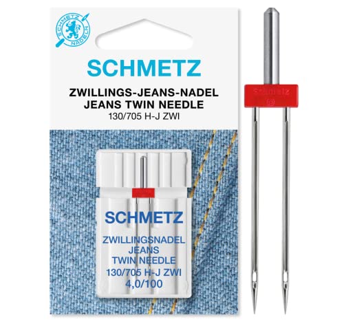 SCHMETZ Nähmaschinennadeln I 1 Zwillings-Jeans-Nadel 4,0/100 | 130/705 H-J ZWI NE 4.0 von SCHMETZ