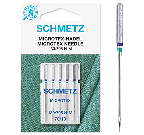 SCHMETZ Nähmaschinennadeln | 5 Microtex-Nadeln | 130/705 H-M | Nadeldicke 70/10 | auf allen gängigen Haushaltsnähmaschinen einsetzbar von SCHMETZ