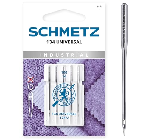 SCHMETZ Nähmaschinennadeln | 5 Stück 134 Universal-Nadeln | System 134 U | Nadeldicke 80/12 | Mit 2 mm Rundkolben für Schnellnäher mit Nadelsystem 134, 134R, DPx5, 135X5 oder SY 1955 von SCHMETZ