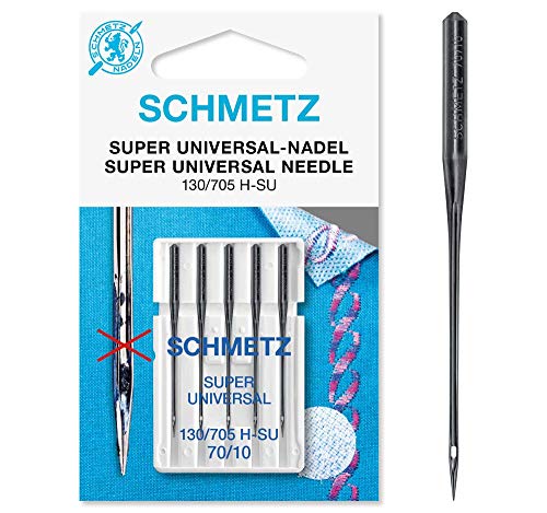 SCHMETZ Nähmaschinennadeln I 5 Black Super Universal-Nadeln I Nadeldicke 70/10 I 130/705 H-SU I Maschinennadel mit besonderer Antihaftbeschichtung von SCHMETZ