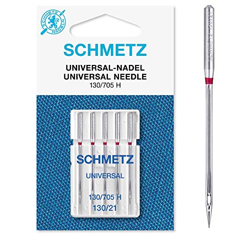 SCHMETZ Nähmaschinennadeln | 5 Universal-Nadeln | Nadeldicke 130/21 | 130/705 H | auf jeder gängigen Haushaltsnähmaschine einsetzbar von SCHMETZ