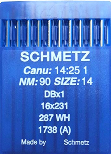 Schmetz Nähmaschinennadeln – CANU 14:25 1, DB x 1, 16 x 231, 287 WH – für industrielle Nähmaschinen, 90/14 von SCHMETZ