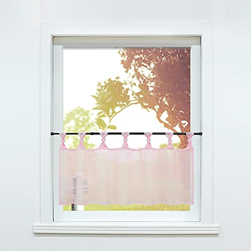 SCHOAL Scheibengardine Voile Bistrogardinen mit Schlaufen Küche Gardinen Transparent Stores Vorhänge Kurzgardine Uni Rosa 1 Stück HxB 30x90cm SCHOAL Scheibengardine Voile Bistrogardinen mit Schlaufen Küche Gardinen Transparent Stores Vorhänge Kurzgardine Uni Rosa 1 Stück HxB 30x90cm von SCHOAL