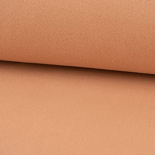 Baumwollfleece Fleecestoff aus Baumwolle gebürstet uni muskat-beige 1 von SCHÖNER LEBEN.