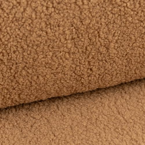 Boucle Stoff Teddystoff Kunstfell Teddy Fur uni camel 1,5m Breite von SCHÖNER LEBEN.