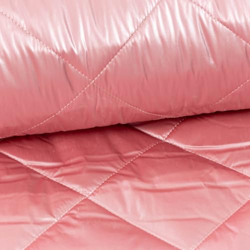 SCHÖNER LEBEN. Steppstoff Bekleidungsstoff Stepped Shine Rauten rosa 1,40m br von SCHÖNER LEBEN.