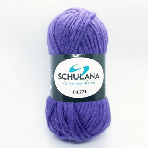 SCHULANA Filzzi, 100% Schurwolle, zum Stricken und Häkeln, ideal zum filzen, 50g ca 50m, Lila 006 von SCHULANA