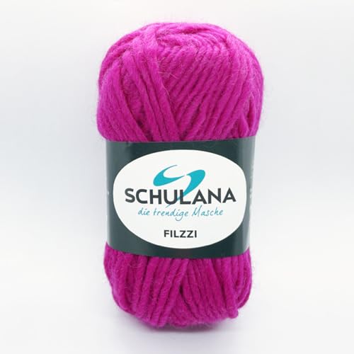 SCHULANA Filzzi, 100% Schurwolle, zum Stricken und Häkeln, ideal zum filzen, 50g ca 50m, Pink 023 von SCHULANA