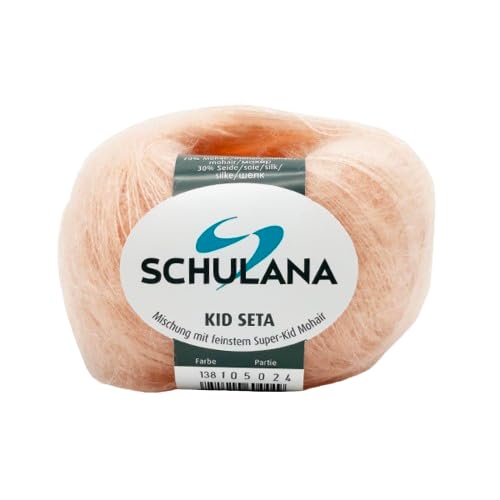 SCHULANA Kid-Seta, 70% Mohair (Super-Kid), 30% Seide, zum Stricken und Häkeln, 25g ca 210m, Apricot 138 von SCHULANA