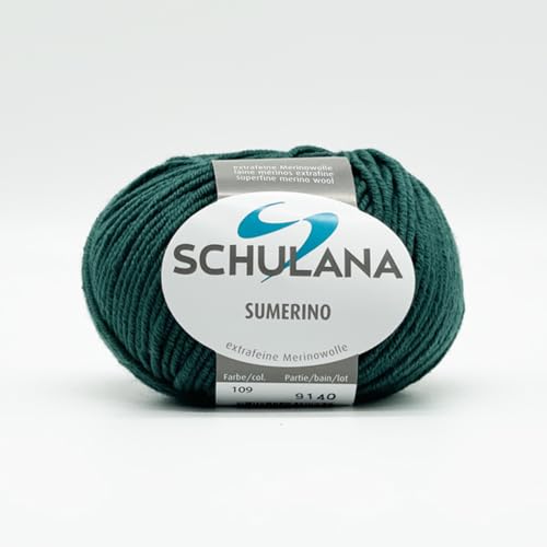 SCHULANA Sumerino, 100% Schurwolle (Merino extrafine, mulesing-free), zum Stricken und Häkeln, 50g ca 85m, Babyblau 109 von SCHULANA