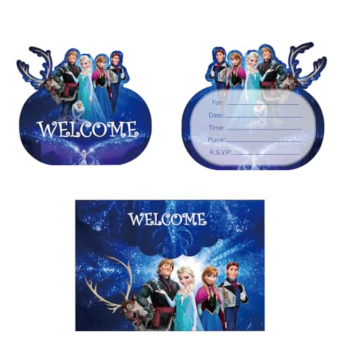 16 Pcs Frozen Einladungskarten Kindergeburtstag, Einladungskarten Kindergeburtstagmit Umschlägen, Einladungskarten Geburtstag, Kindergeburtstag Einladungskarten für Jungen & Mädchen von SCOOVY