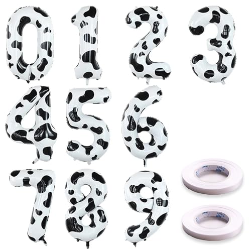 Cow Print Number Balloon Sets, 101.6 cm Foil Mylar Balloons 0-9, for Birthday Decorations Farm Party Supplies Cow Print Number Balloon Sets, 101.6 cm Foil Mylar Balloons 0-9, for Birthday Decorations Farm Party Supplies von SCORYULE