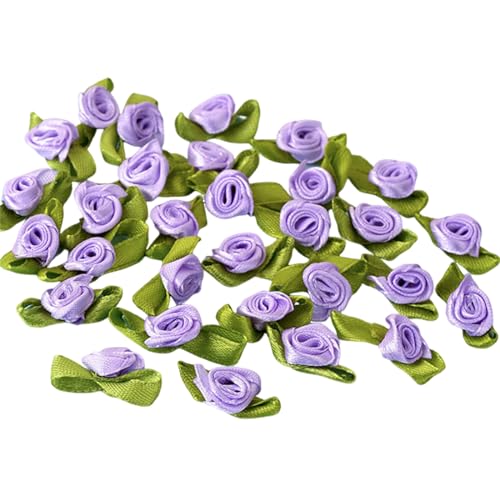 100 Stück kleine Rose Blume gepolsterte Applikationen Patches Handwerk Kleidung Nähen Zubehör Frau Haarband Applikationen von SCUDGOOD