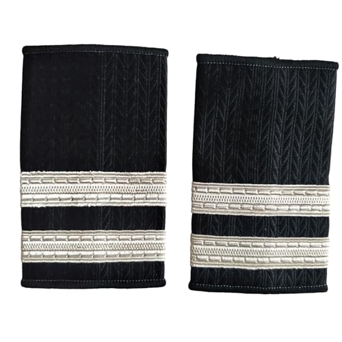 Epauletten Luftfahrt Professionelle Epaulette Mit Stangen Bühnenaufführungen Requisiten Epaulet Kostümzubehör 2 Stück Kapitän Schulterstangen Uniformzubehör von SCUDGOOD