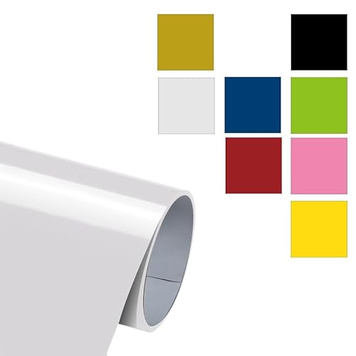 SCULPFUN A Roll White Plotterfilm Textil, 30,5 x 183 cm PU Flex-Folien Heat Transfer Vinyl Plotterfilm für DIY Stoffe T-Shirt Hüte Taschen Schuhe von SCULPFUN