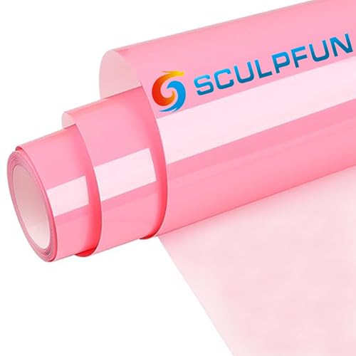 SCULPFUN HTV Heat Transfer Rose Puffy Aufbügelfolie für T-Shirts, einfaches Schneiden einfache Übertragung von Schaumstoff für Heißpressen, Kleidungsstücke HTV 30,5 x 183cm von SCULPFUN