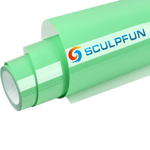 SCULPFUN HTV Heat Transfer grün HTV Vinyl Wärmeübertragung 30,5 x 183cm Vinyl Gelb Vinyl Wärmeübertragung für ShirtsHeat Press Vinyl Einfach zu schneiden und übertragen DIY Design von SCULPFUN