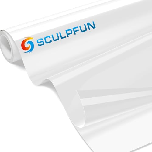 SCULPFUN Heat Transfer weiß 3D Puffy HTV Aufbügelfolie für T-Shirts, einfaches Schneiden/einfache Übertragung von Schaumstoff für Heißpressen, Kleidungsstücke HTV 30,5 x 183cm von SCULPFUN