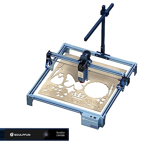 SCULPFUN S9 Laser Graviermaschine, mit CAM500 Lightburn Kamera, Holz Laser Gravieren Schneiden, Präziser Fokus, Ganzmetall, Groß Skulptur Bereich410*420mm von SCULPFUN