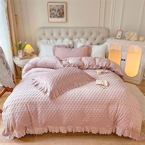 SCWZZWSY Kissenbezug, Samt-Bettbezug, Queen-King-Size-Bett, 4-teiliges Flanell-Woll-Bettwäsche-Set, superweich, bequemes Laken (D 220 x 240 cm) von SCWZZWSY