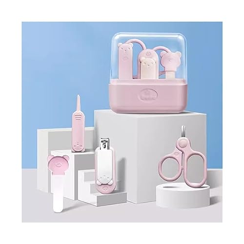 Nagelset Maniküre Baby-Nagelset, 4-in-1-Baby-Nagelpflegeset mit transparentem, süßem Etui, Baby-Nagelknipser, Schere, Nagelfeile und Pinzette, for Neugeborene, Säuglinge, Kleinkinder und Kinder Nagelk von SDA287MZ