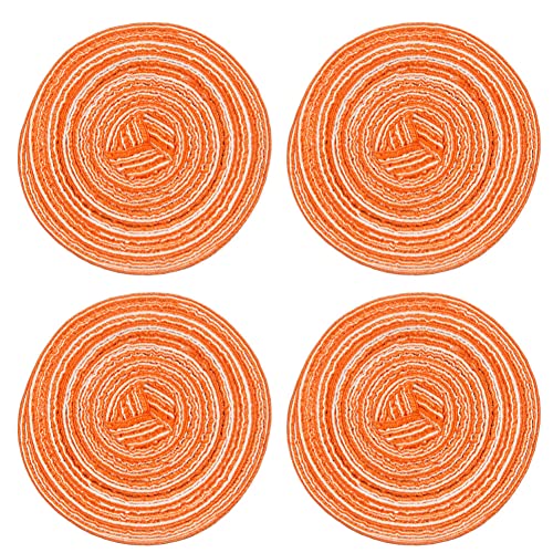 Runde Tischsets, gewebte Tischsets, Set mit 4 runden Tischsets aus gewebtem Baumwollgarn, 18 cm, kleine Tischsets, Untersetzer(Orange,11cm) von SDAAD