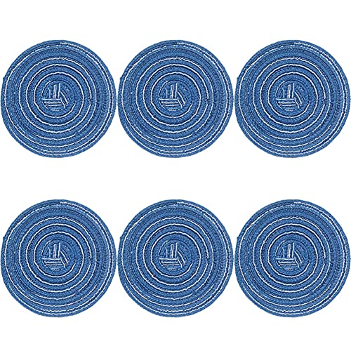 Runde Tischsets, gewebte Tischsets, Set mit 6 runden Tischsets aus gewebtem Baumwollgarn, 30 cm Tischsets(Blue,11cm) von SDAAD