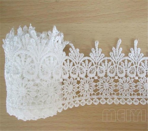 Verzierungen for Kleidung, Bandbesätze for Nähen, 2 Yard florales Venedig-Spitzenbordürenband(Off white) von SDAAD