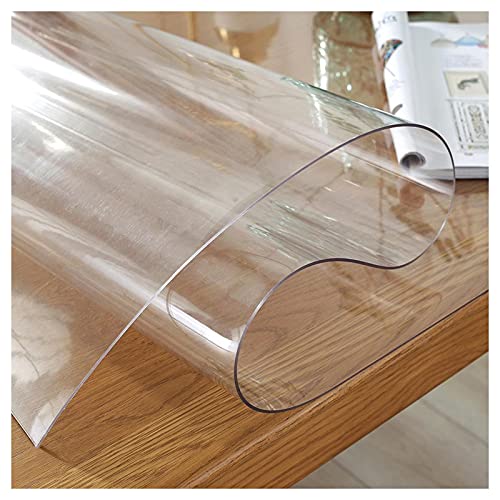 Glasklar Tischfolie, Tischdecke transparente geruchlos,durchsichtig PVC Schutzfolie Tischschutz, ölbeständig wasserdicht,für Garten/Esszimmer(Dicke:1.5mm,Größe:30x150cm/11.8x59in) von SDAFD