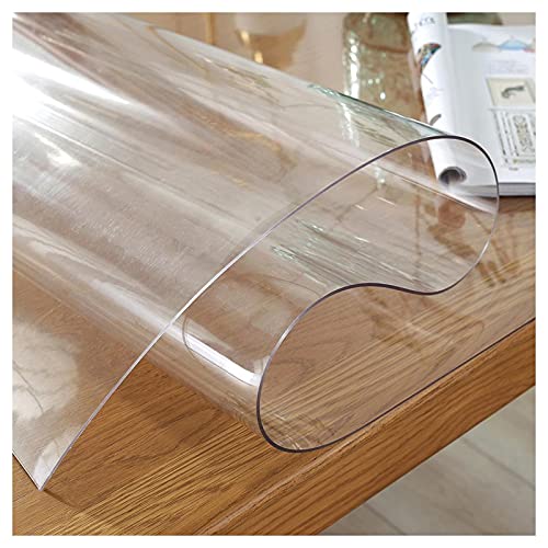 Glasklar Tischfolie, Tischdecke transparente geruchlos,durchsichtig PVC Schutzfolie Tischschutz, ölbeständig wasserdicht,für Garten/Esszimmer(Dicke:1.5mm,Größe:65x135cm/25.6x53.1in) von SDAFD