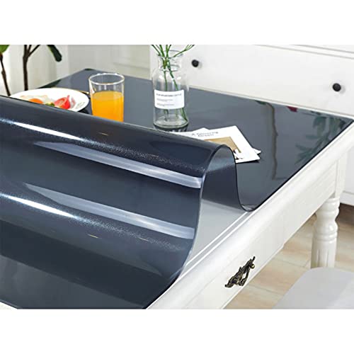 PVC-tischschutz,Transparent Schwarz Grundschüler Schreibtisch Tischfolie Schutzfolie Folie Wasserdicht Lernen Tischset Schreiben Tischdecke (Dicke:2mm,Größe:100x200cm/39.4x78.7in) von SDAFDPro