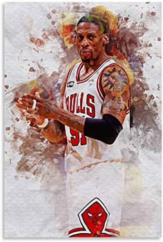 5D Diamant Painting Set FüR Erwachsene Und Kinder Basketball Poster Spieler Dennis Rodman Poster DIY Diamond Painting Kristall Strass Diamant Stickerei GemäLde 11.8"x15.7"(30x40cm) Kein Rahmen von SDDLW1990