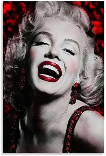 5D Diamant Painting Set FüR Erwachsene Und Kinder Marilyn Monroe dunkelrotes Plakat 6 DIY Diamond Painting Kristall Strass Diamant Stickerei GemäLde 23.6"x35.4"(60x90cm) Kein Rahmen von SDDLW1990