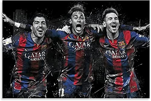 5D Diamant Painting Set FüR Erwachsene Und Kinder Messi Suarez Neymar Großer Sport-Fußballstar DIY Diamond Painting Kristall Strass Diamant Stickerei GemäLde 23.6"x35.4"(60x90cm) Kein Rahmen von SDDLW1990