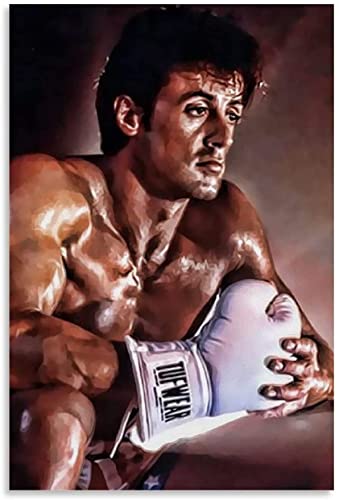 5D Diamant Painting Set FüR Erwachsene Und Kinder Rocky Balboa Kunstplakat Poster DIY Diamond Painting Kristall Strass Diamant Stickerei GemäLde 15.7"x19.7"(40x50cm) Kein Rahmen von SDDLW1990