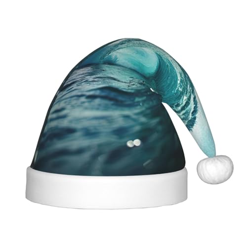 Ocean Green Wave Surf 1 Pack Weihnachtsmützen Plüsch Nikolausmütze für Jugendliche Weihnachten Kostüm Party und Urlaub Event von SDEGTHO