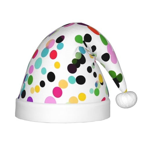 Twister Polka Dots 1 Packung Weihnachtsmützen Plüsch Nikolausmütze für Jugendliche Weihnachten Kostüm Party und Urlaub Event von SDEGTHO