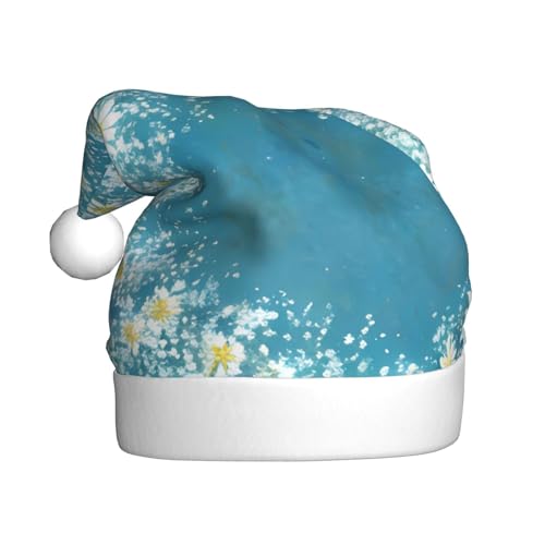 Weihnachtsmütze aus Plüschstoff, für Weihnachten, Kostümpartys und Feiertage, Weiß / Blau, 1 Packung von SDEGTHO