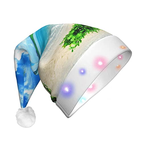 SDFCUMDM The Sea Print LED-Weihnachtsmütze für Erwachsene, Unisex, lustige Weihnachtsmütze geeignet von SDFCUMDM