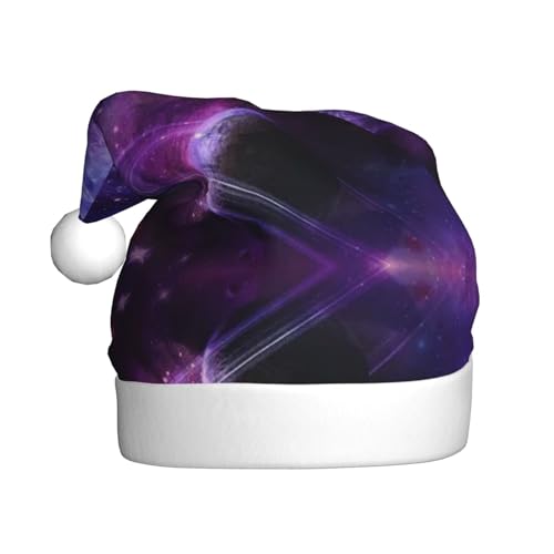 SDFCUMDM Weihnachtsmütze mit Galaxie-Sternen-Motiv, Violett, für Erwachsene, lebendiger Druck und bequeme Passform von SDFCUMDM